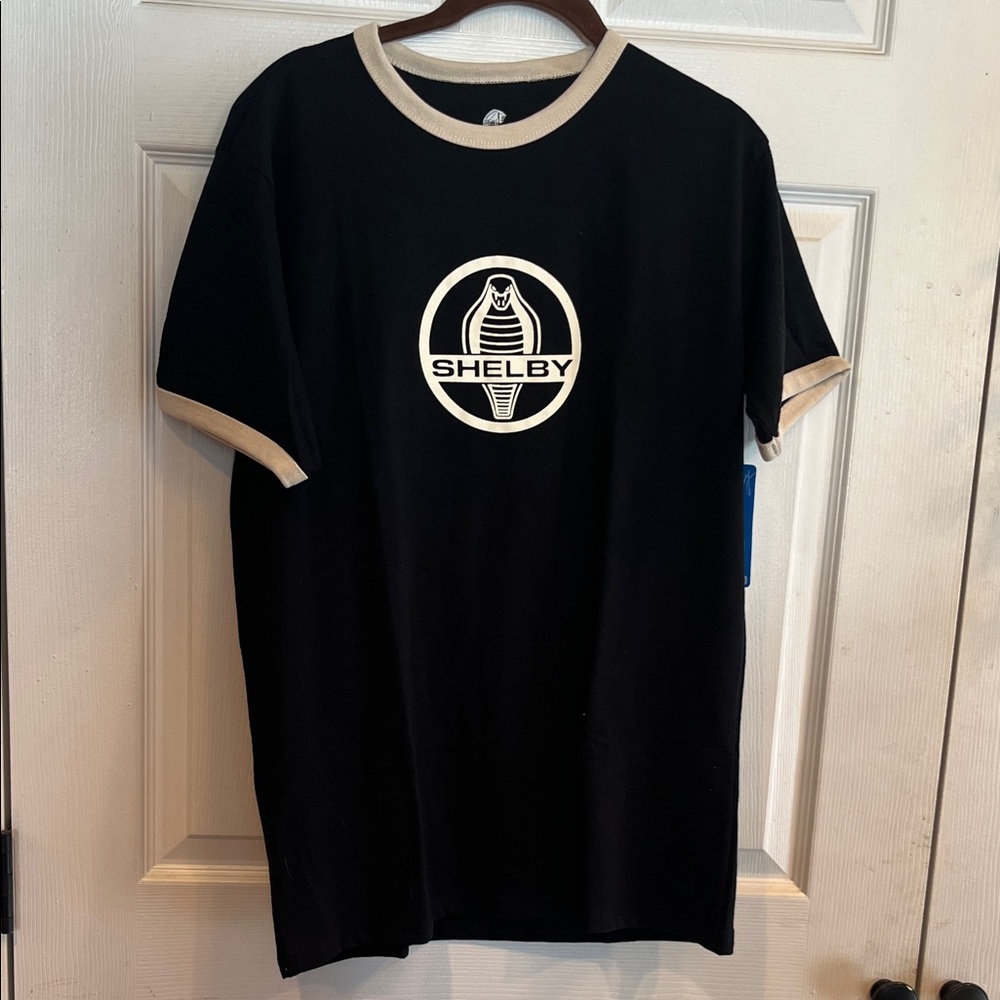 Shelby Black Ringer Tee with Cream Accents
